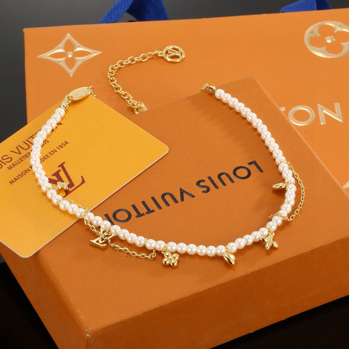Louis Vuitton Pearl LV Letter Necklace - album image 2