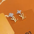 Louis Vuitton Gold-Tone LV and Flower Stud Earrings - album image 1