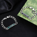 Gucci Silver-Tone Rectangular Plaque Bracelet - album image 1