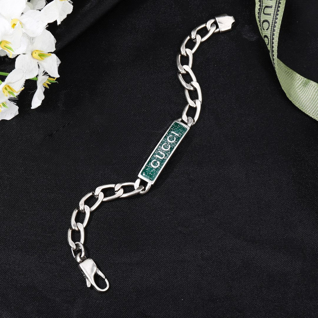 Gucci Silver-Tone Rectangular Plaque Bracelet - album image 6
