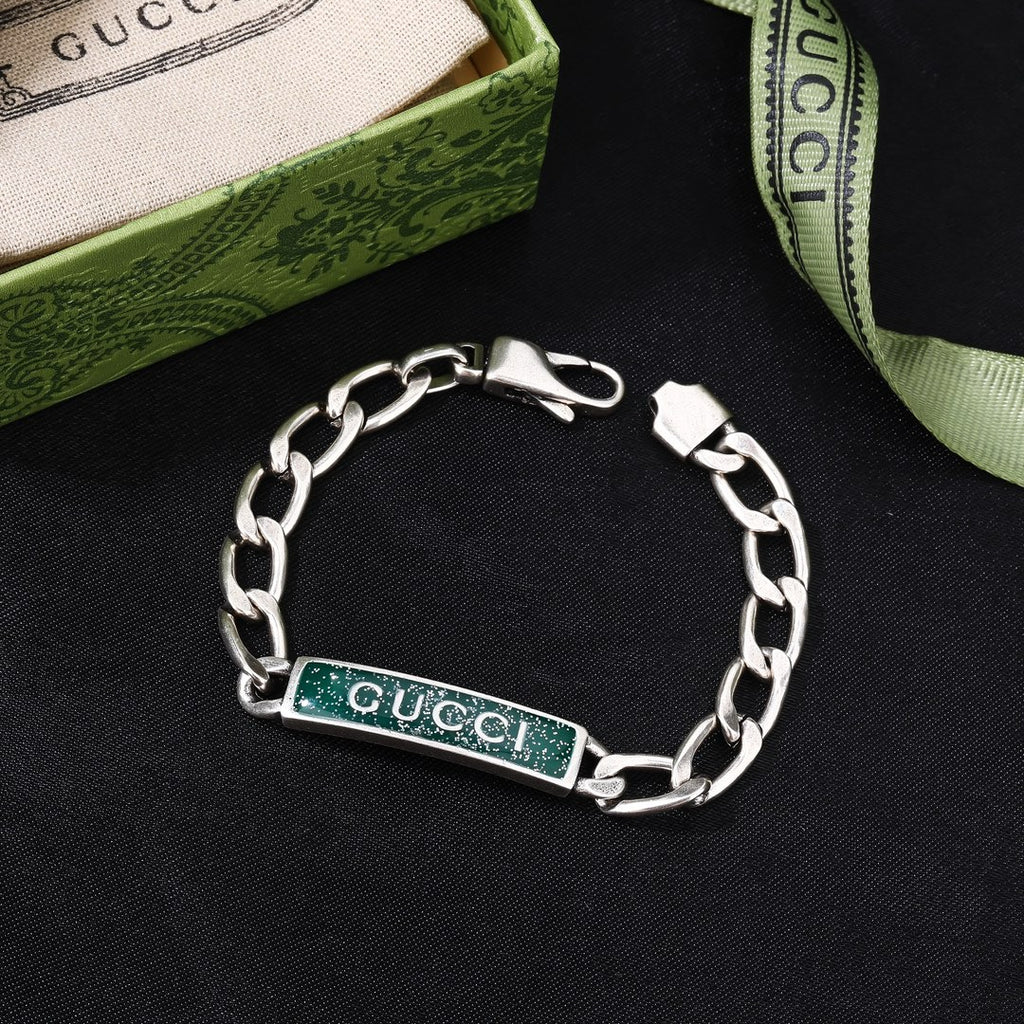 Gucci Silver-Tone Rectangular Plaque Bracelet - album image 3