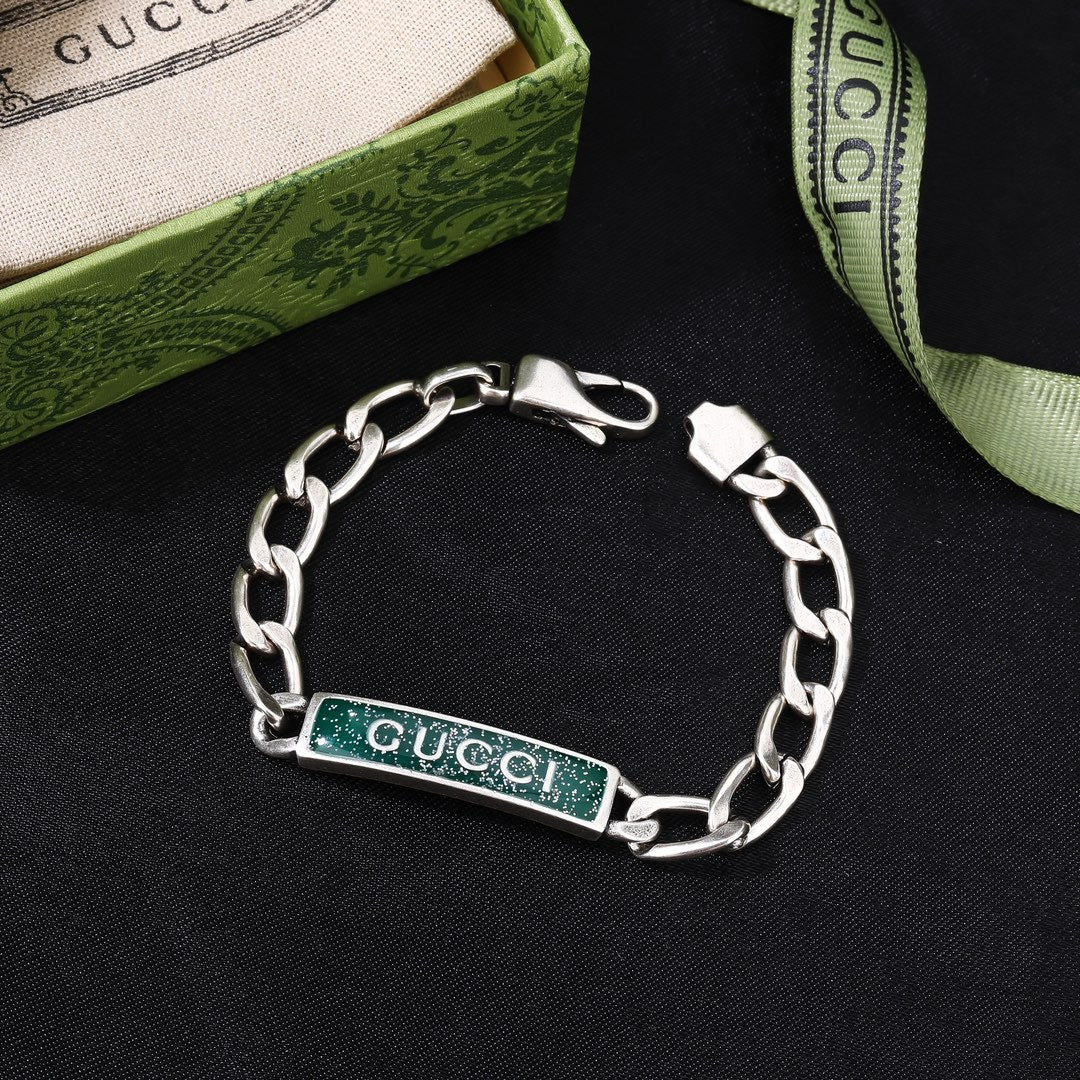 Gucci Silver-Tone Rectangular Plaque Bracelet - album image 3