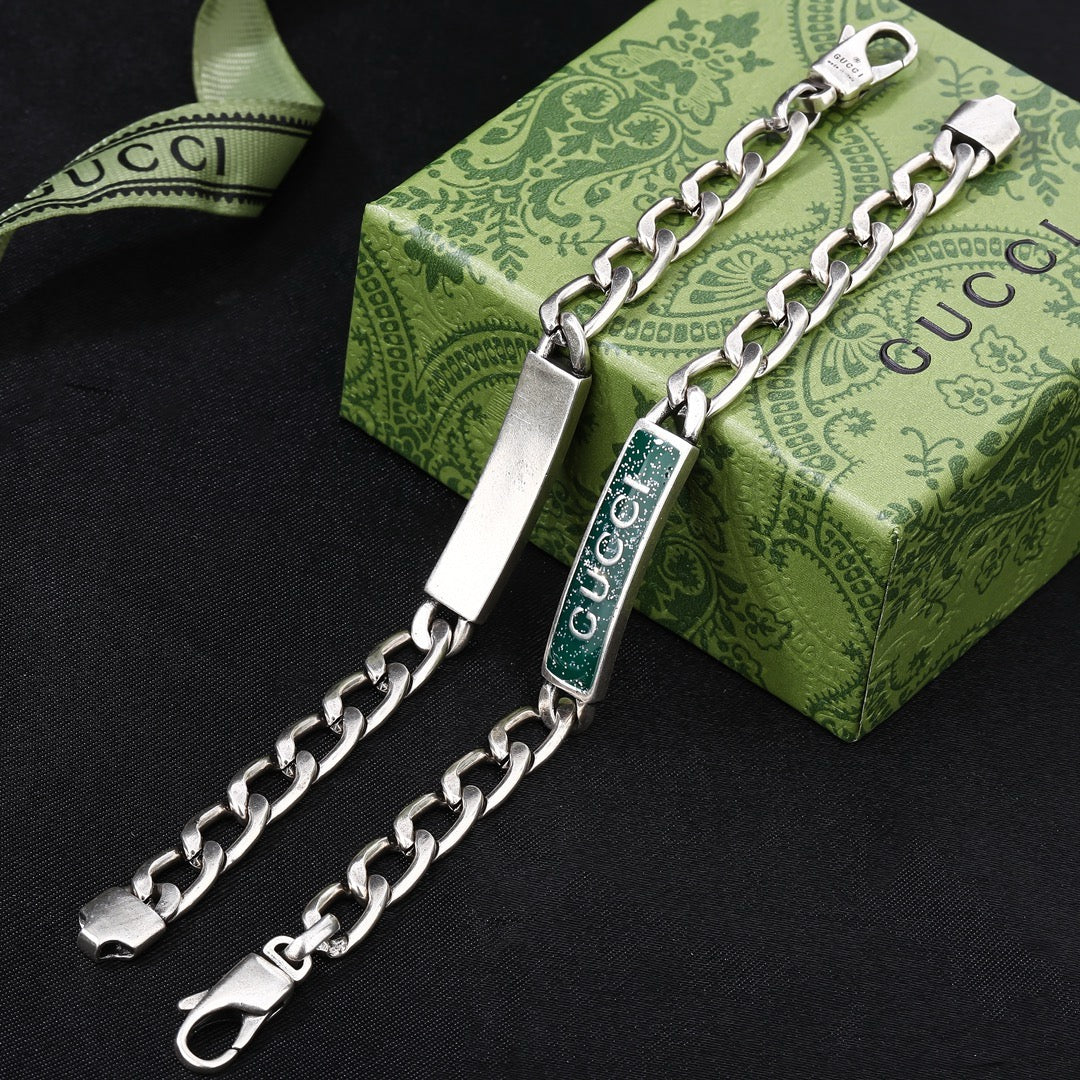 Gucci Silver-Tone Rectangular Plaque Bracelet - album image 7