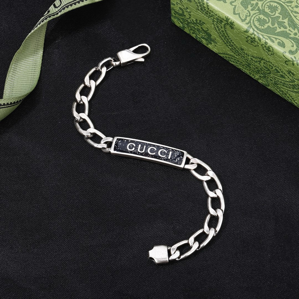 Gucci Silver-Tone Rectangular Plaque Bracelet - album image 5
