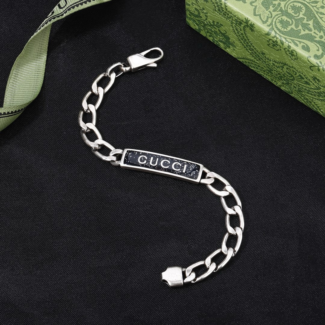 Gucci Silver-Tone Rectangular Plaque Bracelet - album image 5