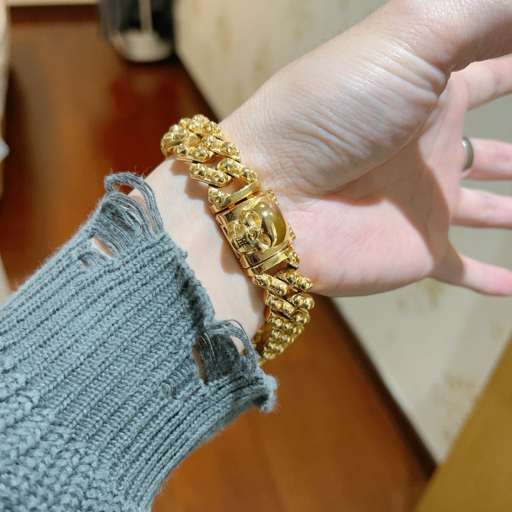 Balenciaga Gold-Tone Studded BB Chain Bracelet - album image 4
