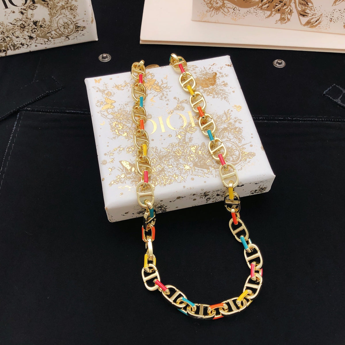 Dior Multicolor Letter Curb Necklace - product image 1