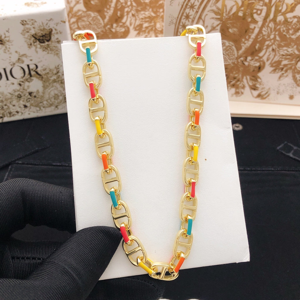Dior Multicolor Letter Curb Necklace - product image 5
