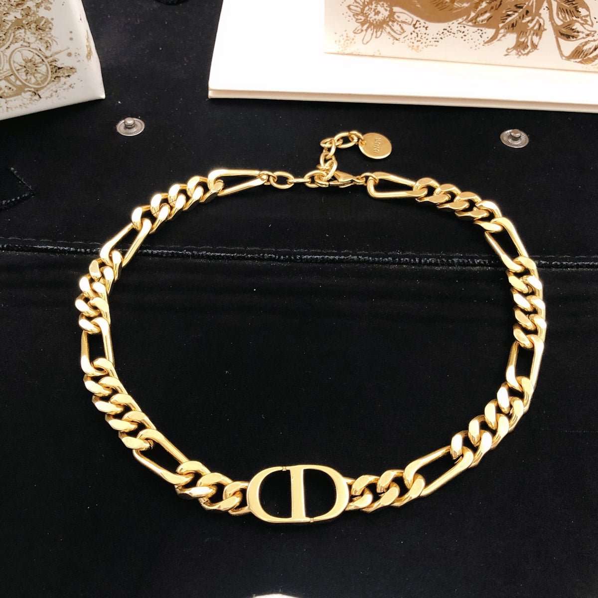 Dior Gold-Tone Compact CD Curb Necklace - product image 3