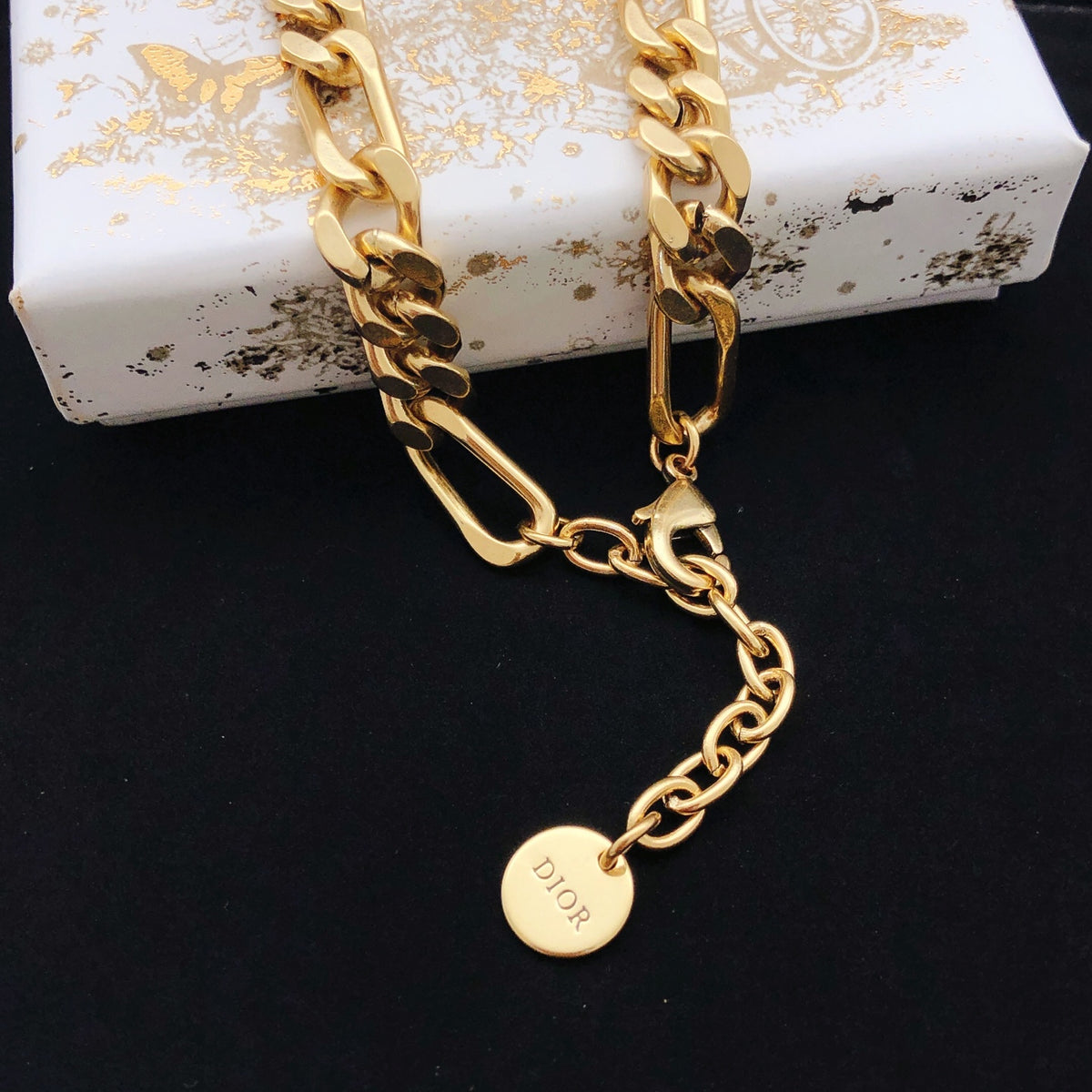 Dior Gold-Tone Compact CD Curb Necklace - product image 2