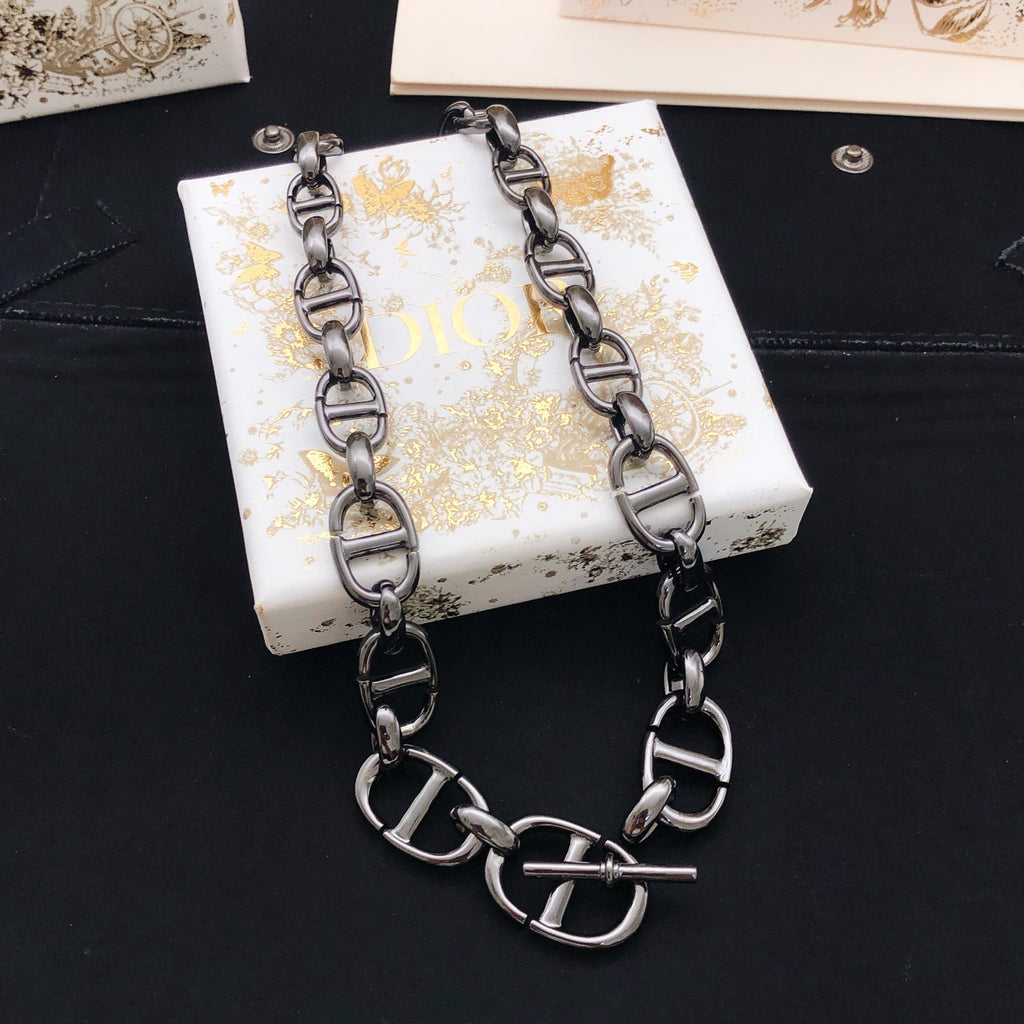 Dior Dark Oversized CD Link Necklace - product image 1