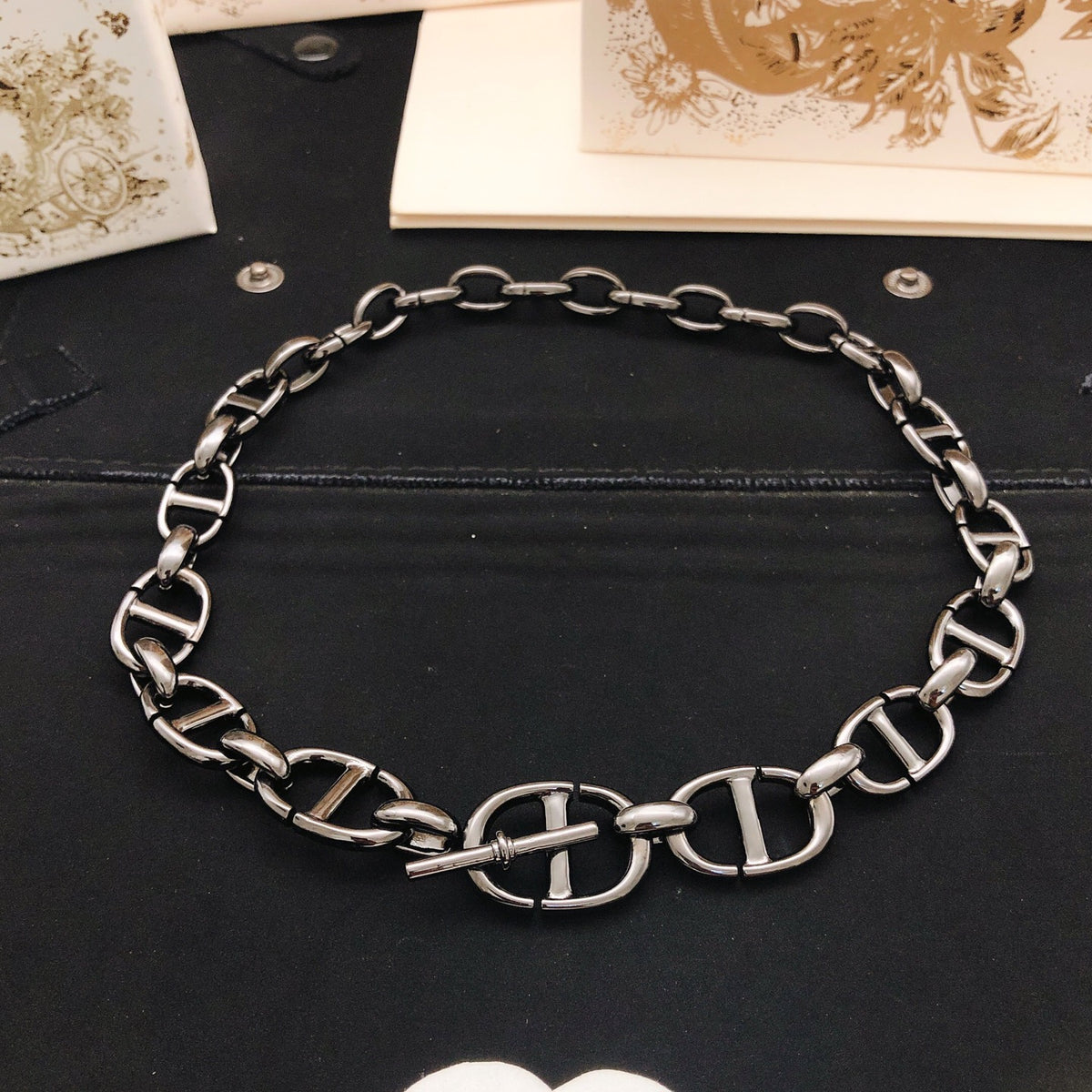 Dior Dark Oversized CD Link Necklace - product image 3
