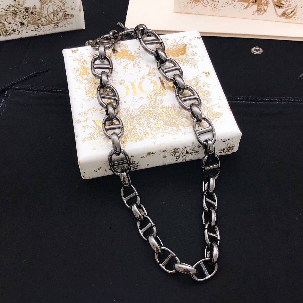 Dior Dark Oversized CD Link Necklace - product image 2