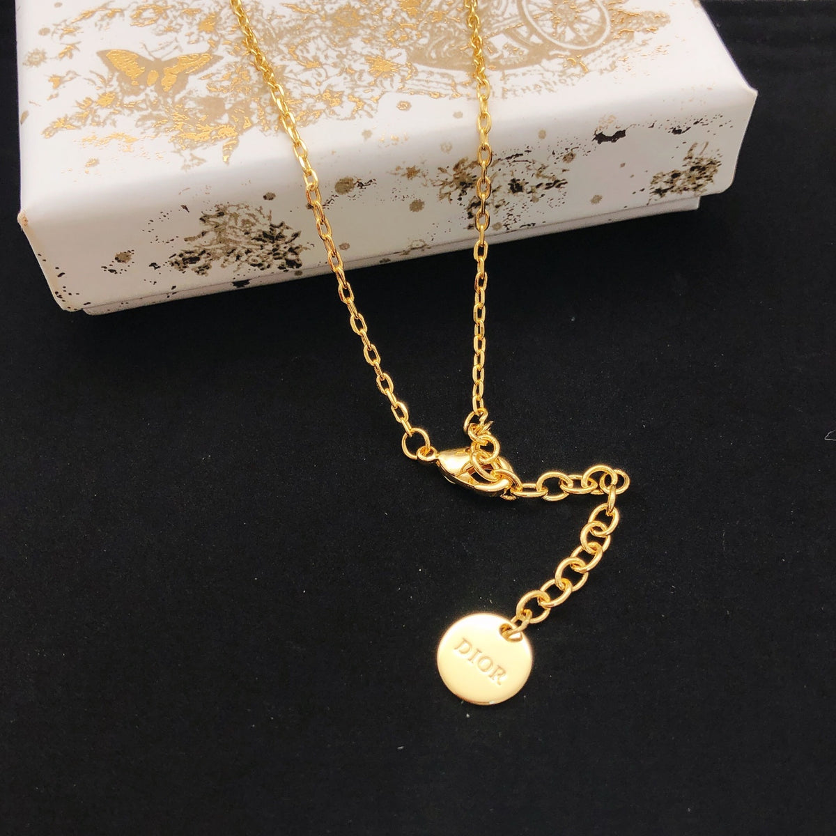 Dior Pink Bead Gold-Tone CD Necklace - product image 2