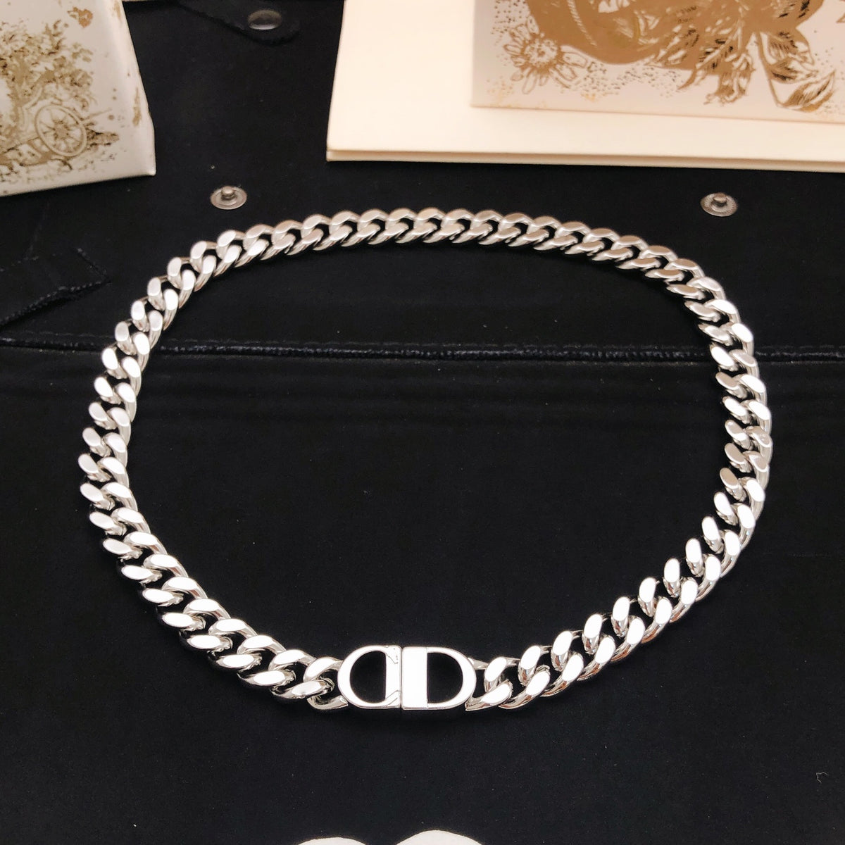 Dior Silver-Tone Compact CD Curb Necklace - product image 2