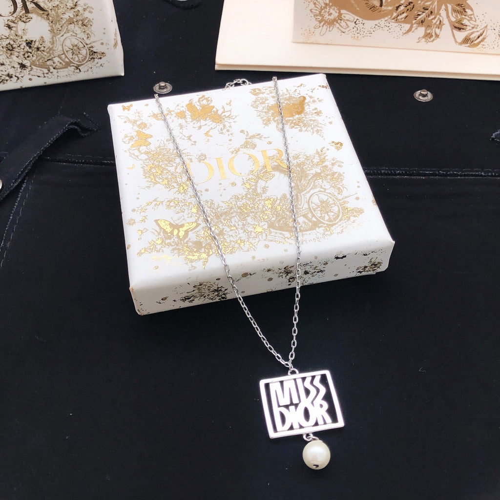 Dior Silver-Tone Miss Dior Pearl-Look Necklace - product image 1