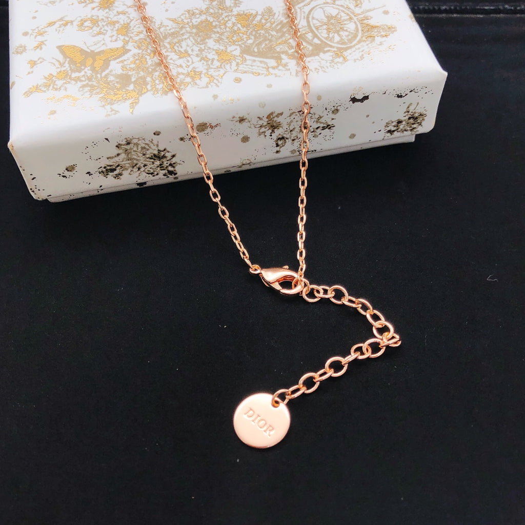 Dior Pink Bead Silver-Tone CD Necklace - product image 2