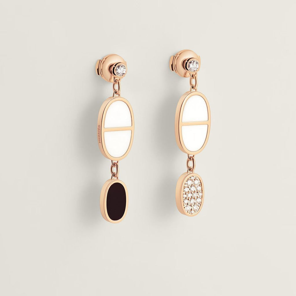 Hermès Gold-Tone Black Anchor Pearl Drop Earrings - album image 4