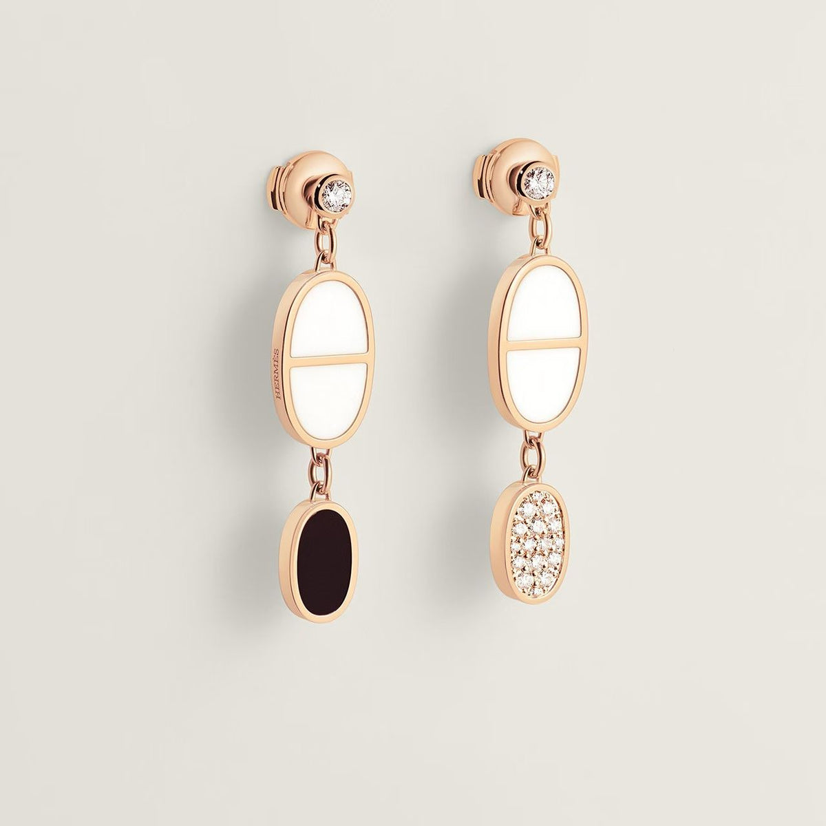 Hermès Gold-Tone Black Anchor Pearl Drop Earrings - album image 4