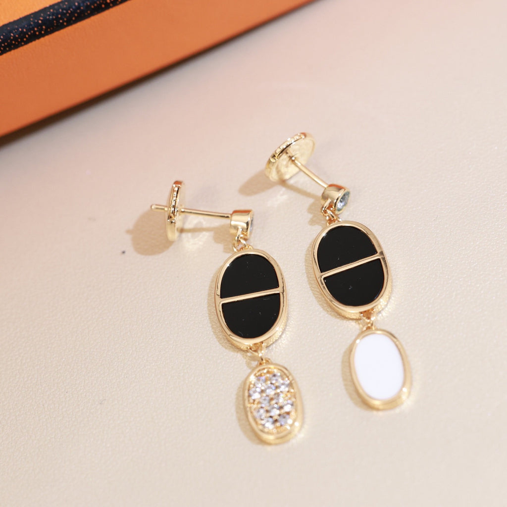 Hermès Gold-Tone Black Anchor Pearl Drop Earrings - album image 7