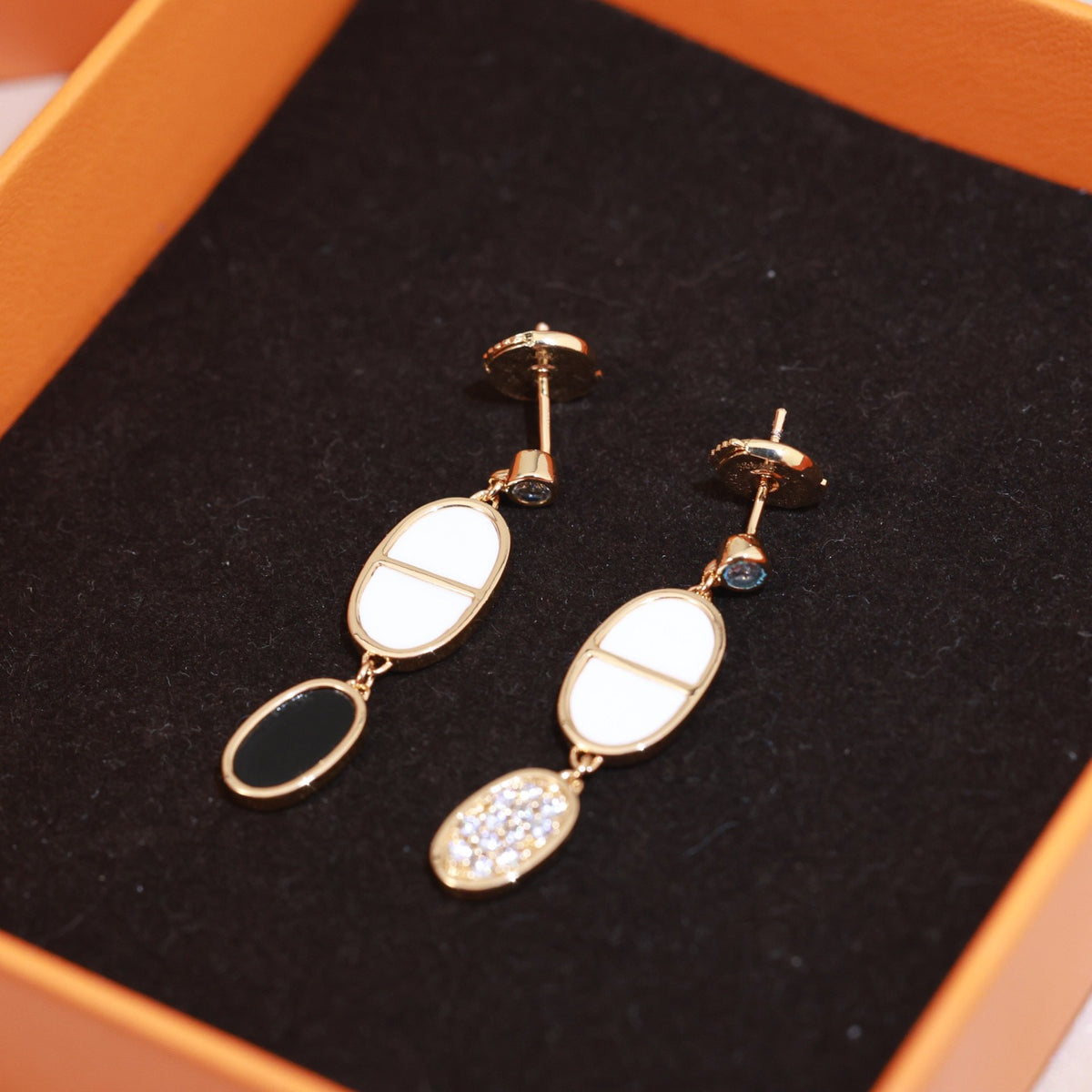 Hermès Gold-Tone Black Anchor Pearl Drop Earrings - album image 8