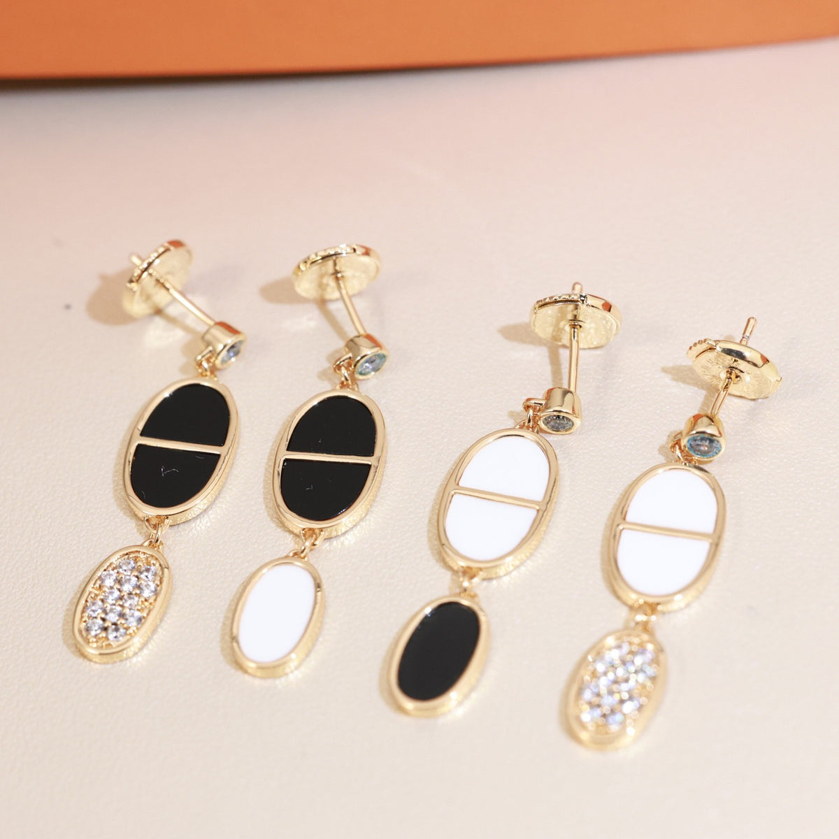 Hermès Gold-Tone Black Anchor Pearl Drop Earrings - album image 6