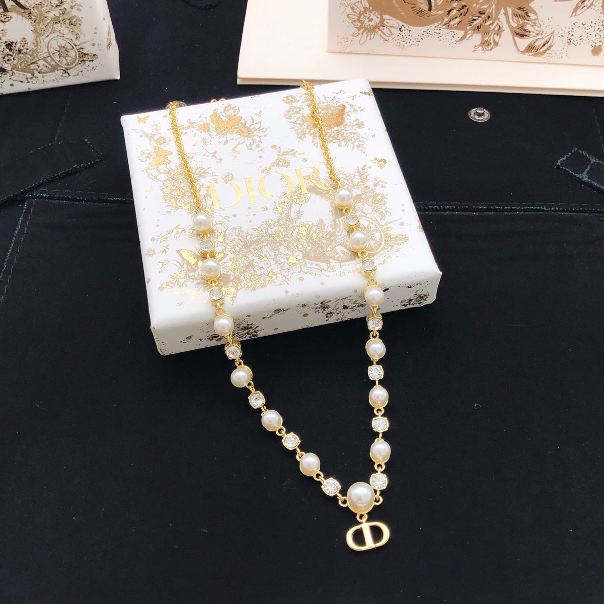 Dior Pearl-Look CD Long Pendant Necklace - product image 1