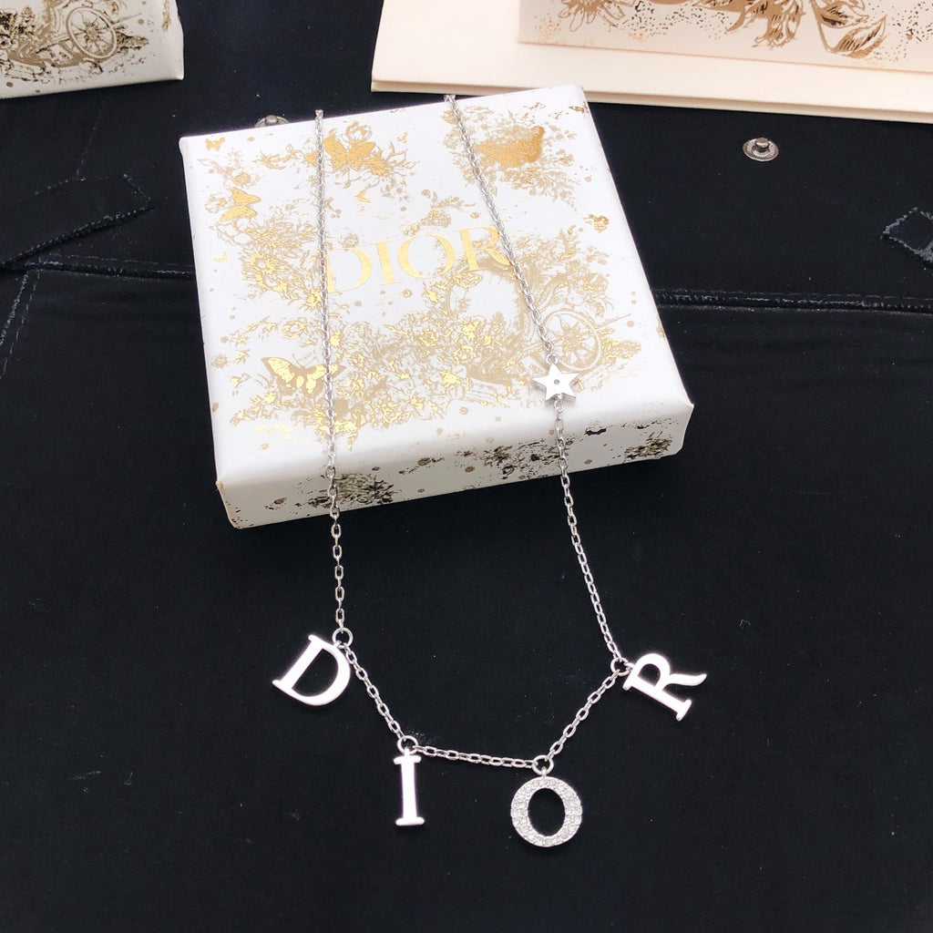 Dior Silver-Tone Spaced Letter Necklace - product image 1