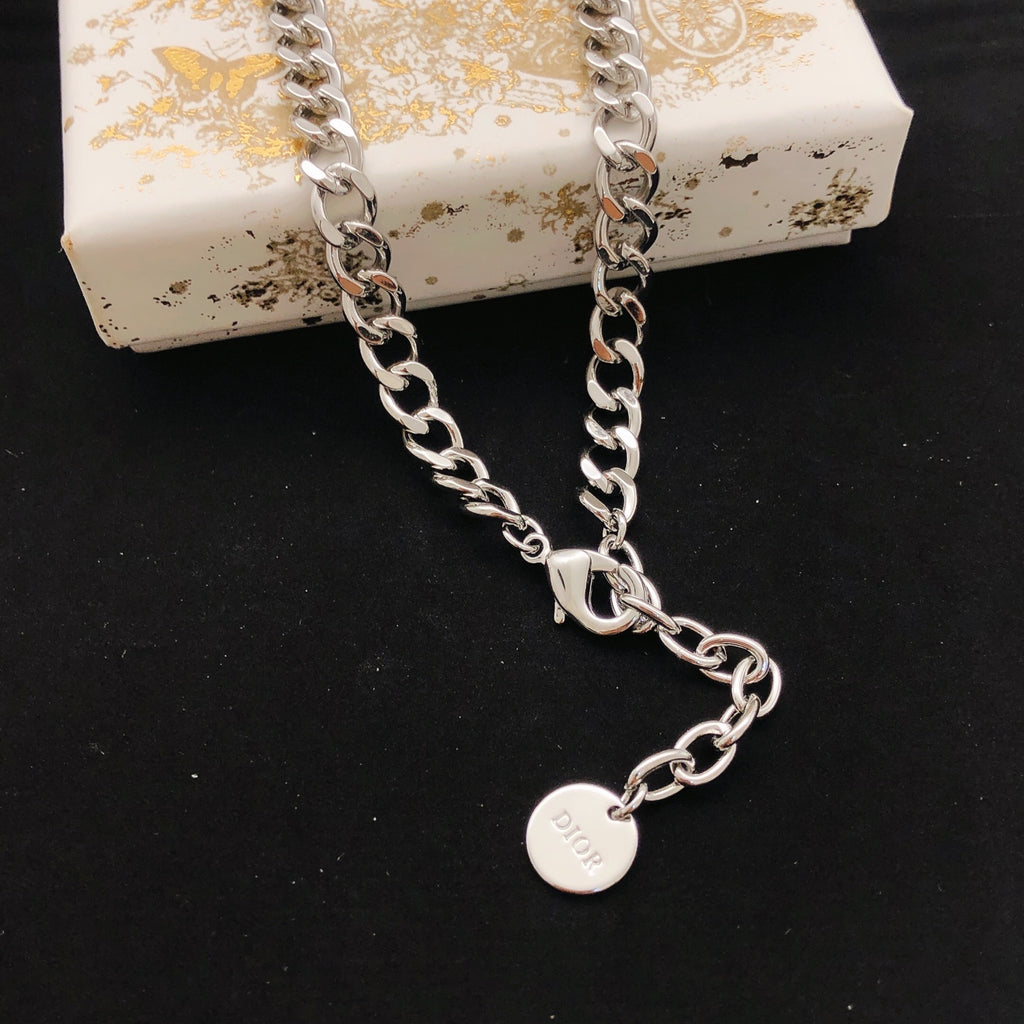 Dior Silver-Tone Clover Heart Charm Necklace - product image 2
