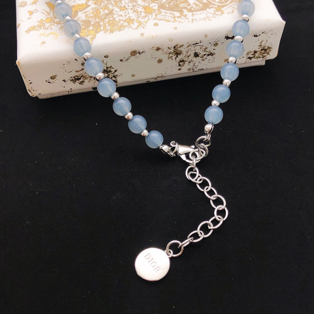 Dior Pale Blue Bead CD Necklace - product image 2