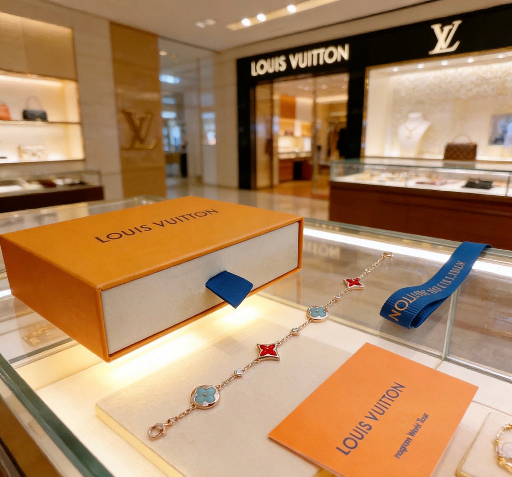 Louis Vuitton Two-Tone Flower Charm Bracelet with Blue Accent - album image 2