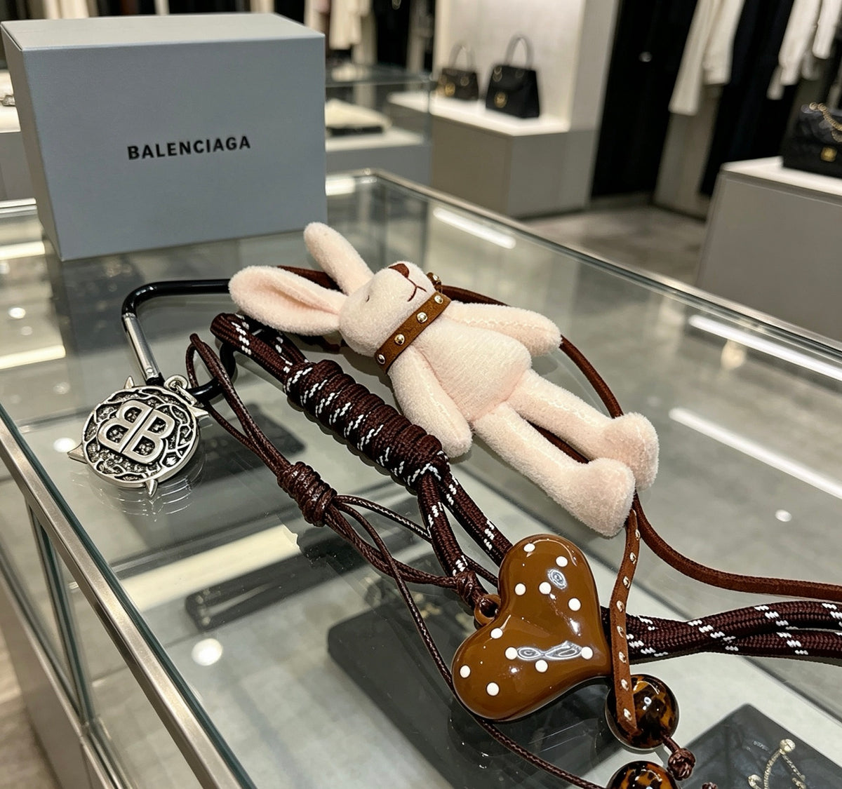 Balenciaga Cream Character Charm Keychain - album image 2