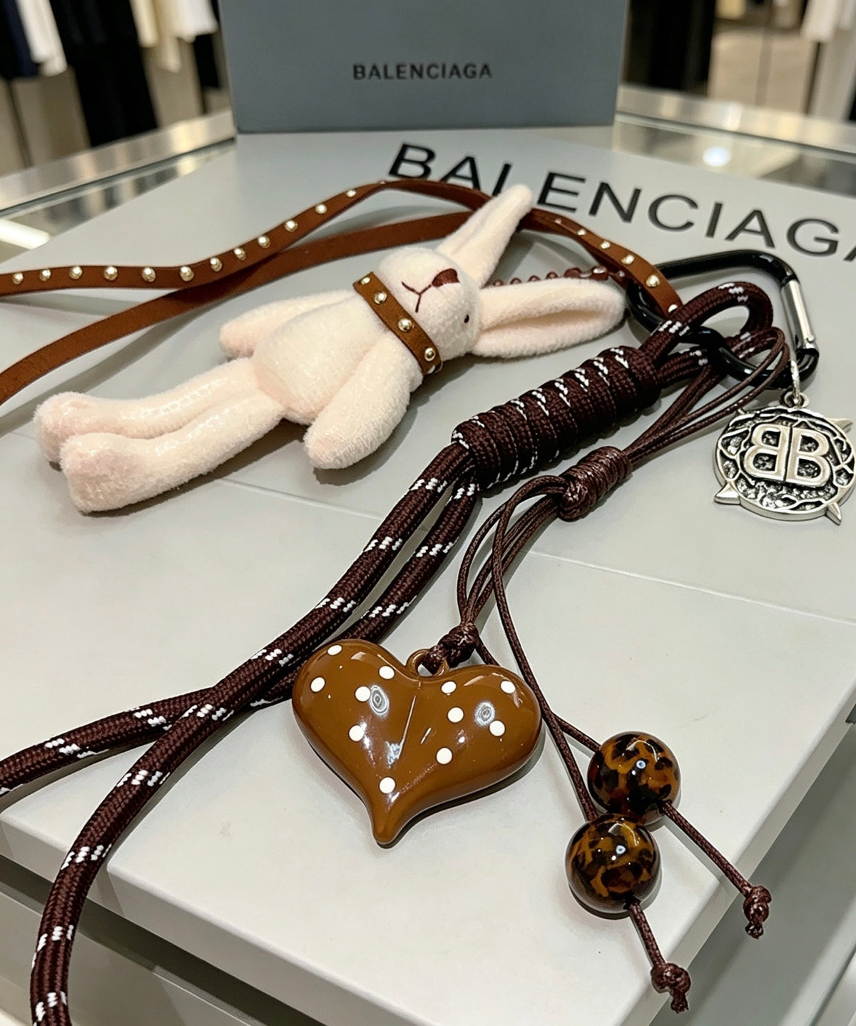 Balenciaga Cream Character Charm Keychain - album image 5
