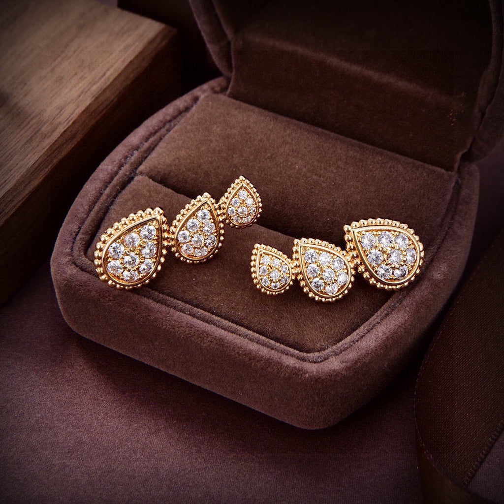 Hermès Gold-Tone Round Crystal Stud Earrings - album image 4