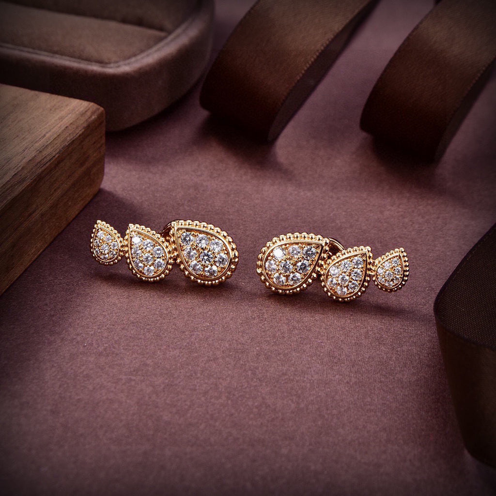 Hermès Gold-Tone Round Crystal Stud Earrings - album image 1