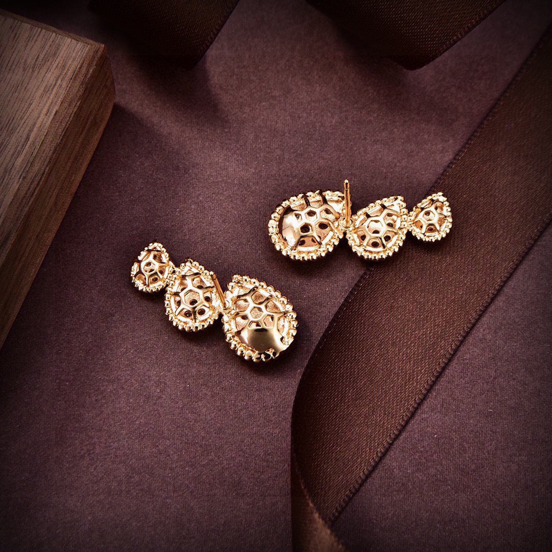 Hermès Gold-Tone Round Crystal Stud Earrings - album image 2