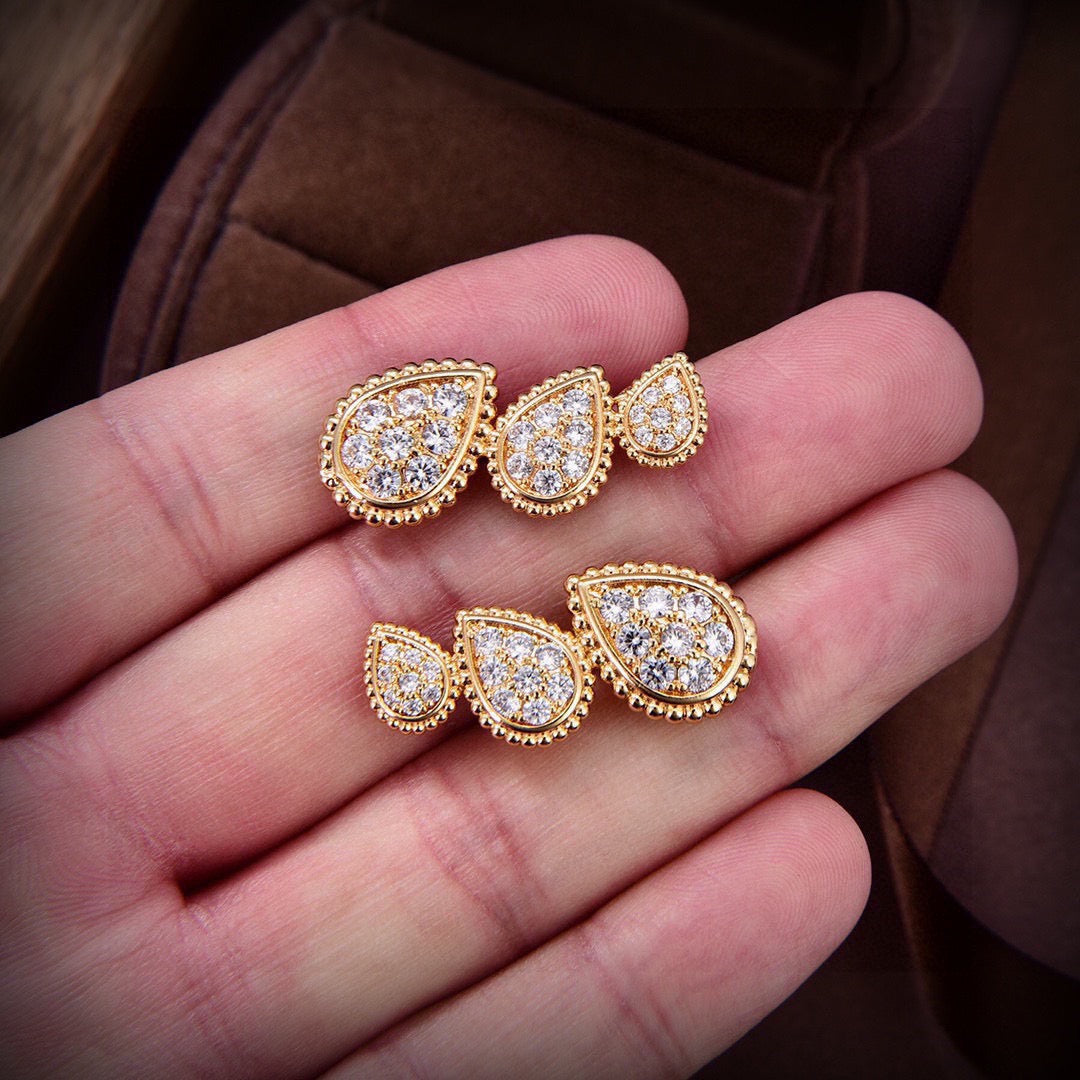 Hermès Gold-Tone Round Crystal Stud Earrings - album image 5