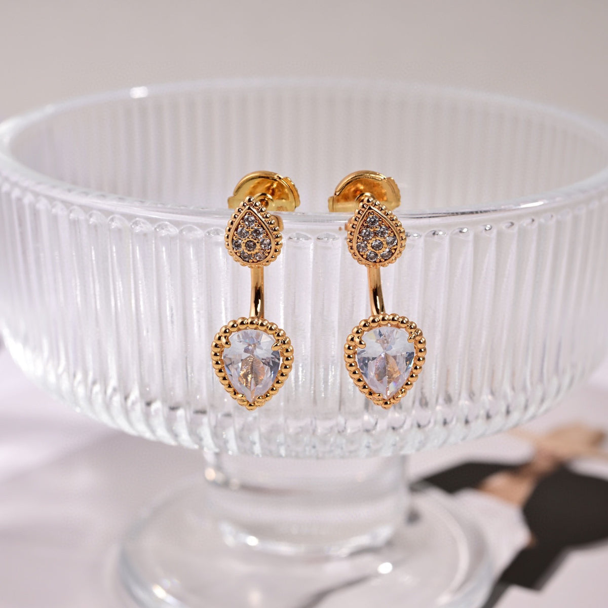 Hermès Gold-Tone White Enamel Anchor Drop Earrings - album image 1