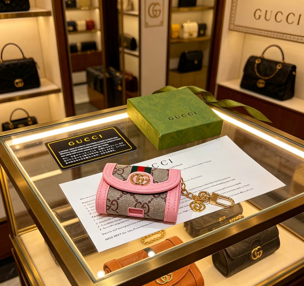 Gucci Pink Monogram Mini Bag Key Case - album image 2