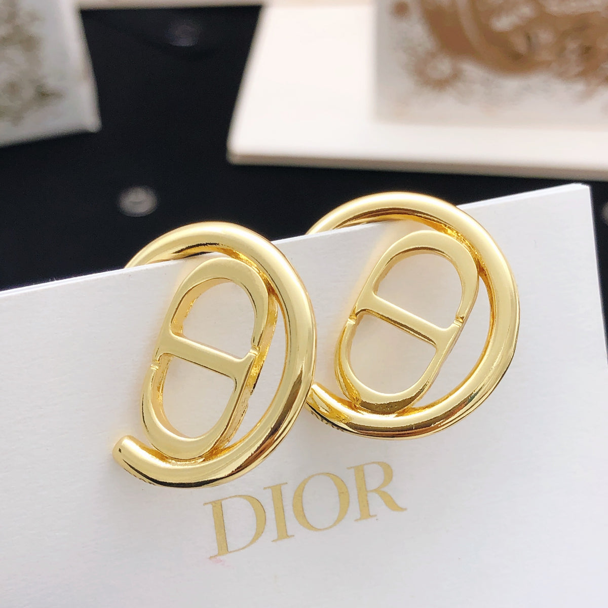 Dior Circular Gold-Tone CD Hoop Earrings - product image 3