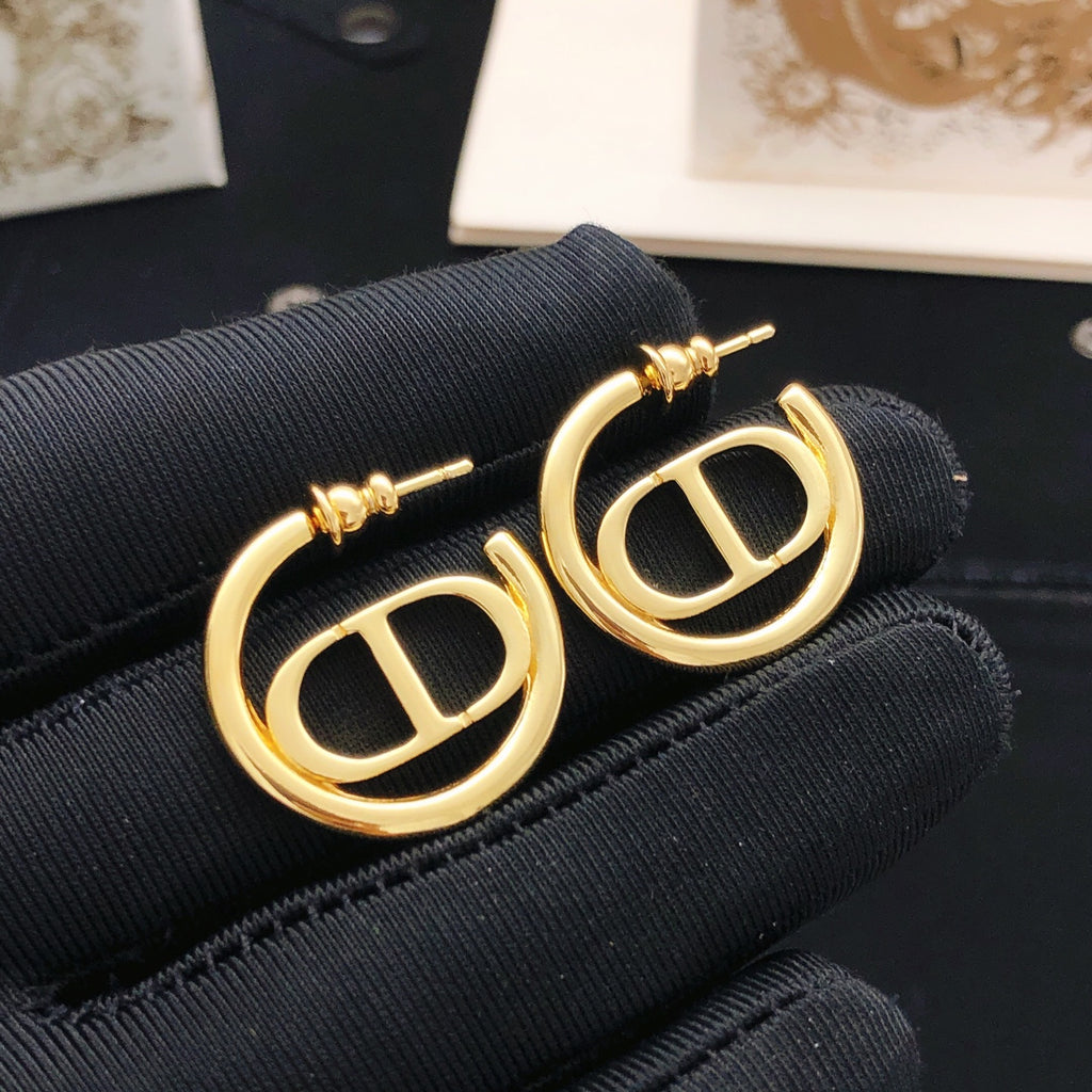 Dior Circular Gold-Tone CD Hoop Earrings - product image 1