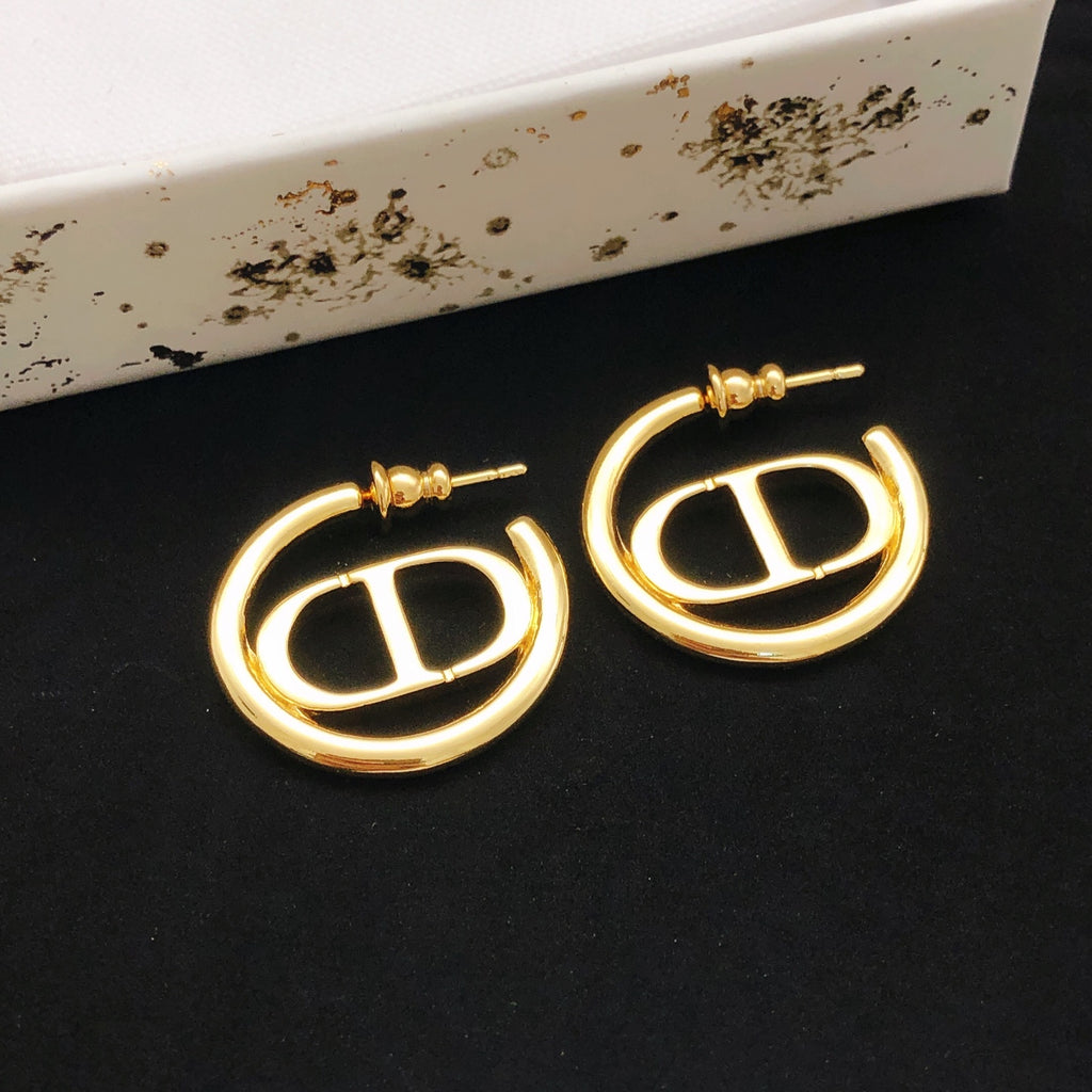 Dior Circular Gold-Tone CD Hoop Earrings - product image 4