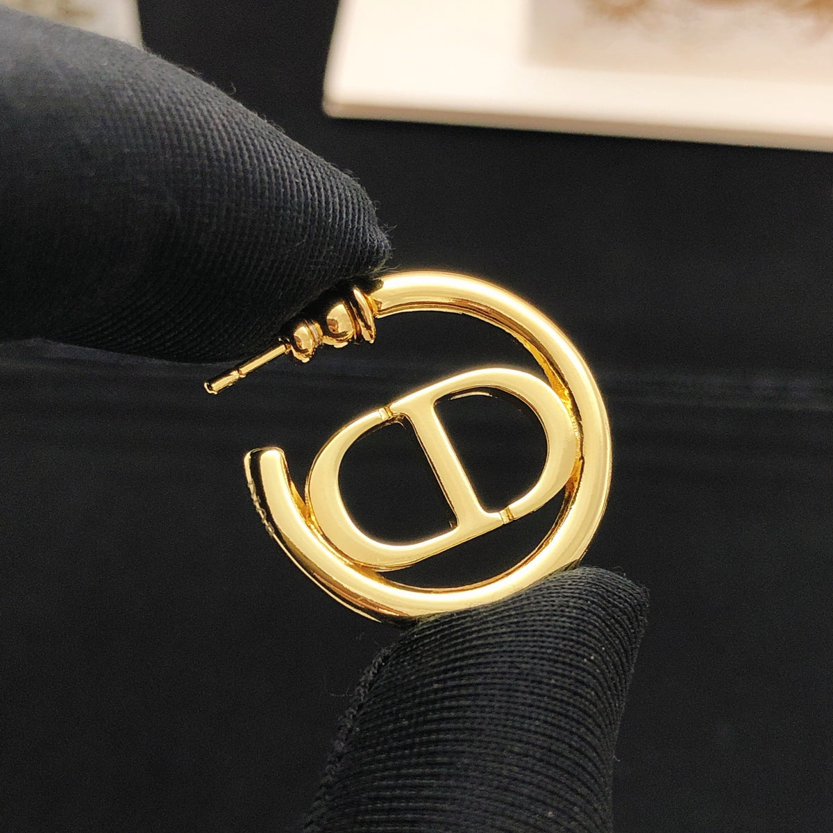 Dior Circular Gold-Tone CD Hoop Earrings - product image 2