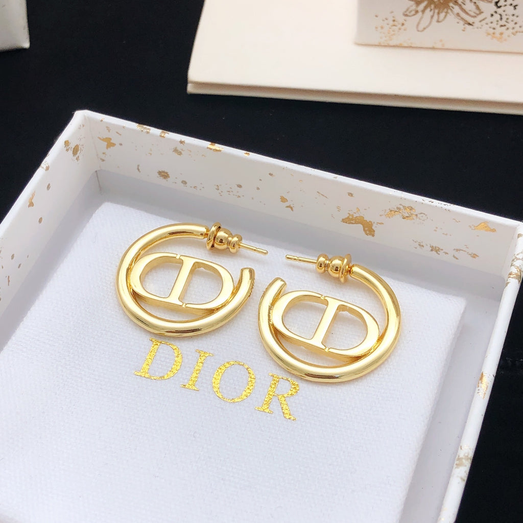Dior Circular Gold-Tone CD Hoop Earrings - product image 5