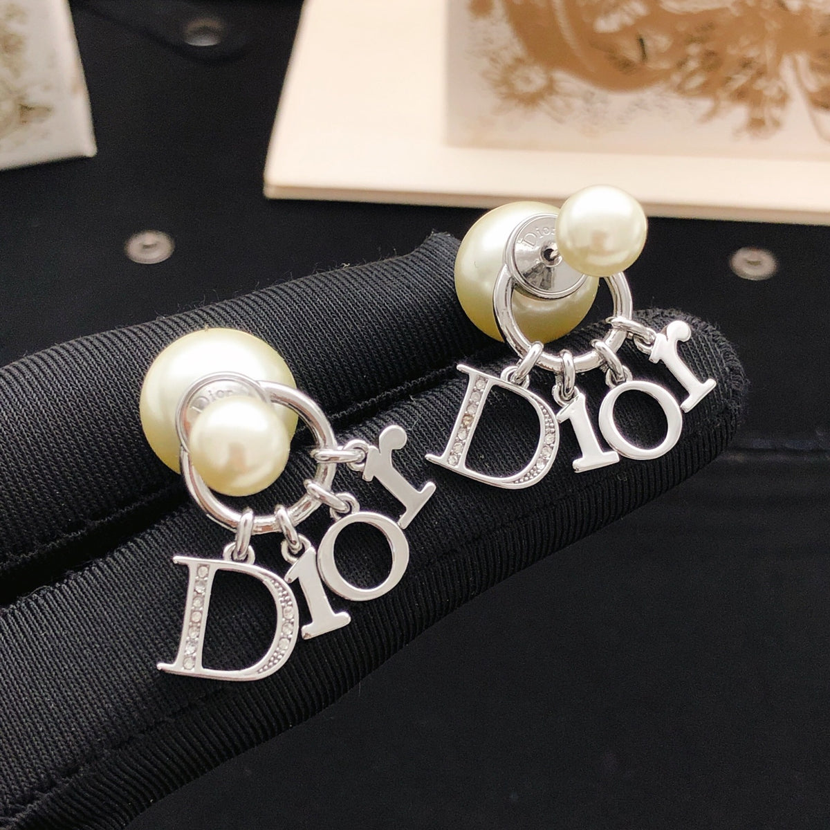 Dior Silver-Tone Letter Pearl-Look Earrings - product image 11