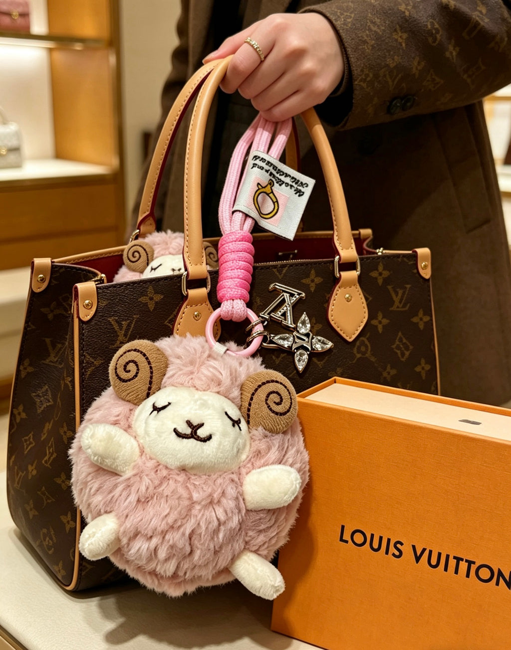 Louis Vuitton Pastel Pink Plush Character Keychain - album image 5