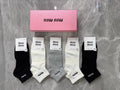 Miu Miu neutral lettering detail ankle socks, image 1