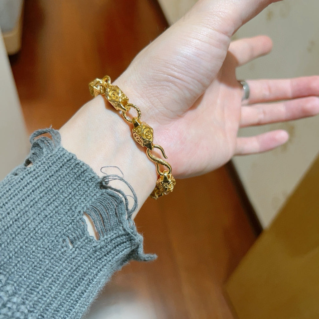 Gucci Gold-Tone Textured Chain Bracelet - album image 4