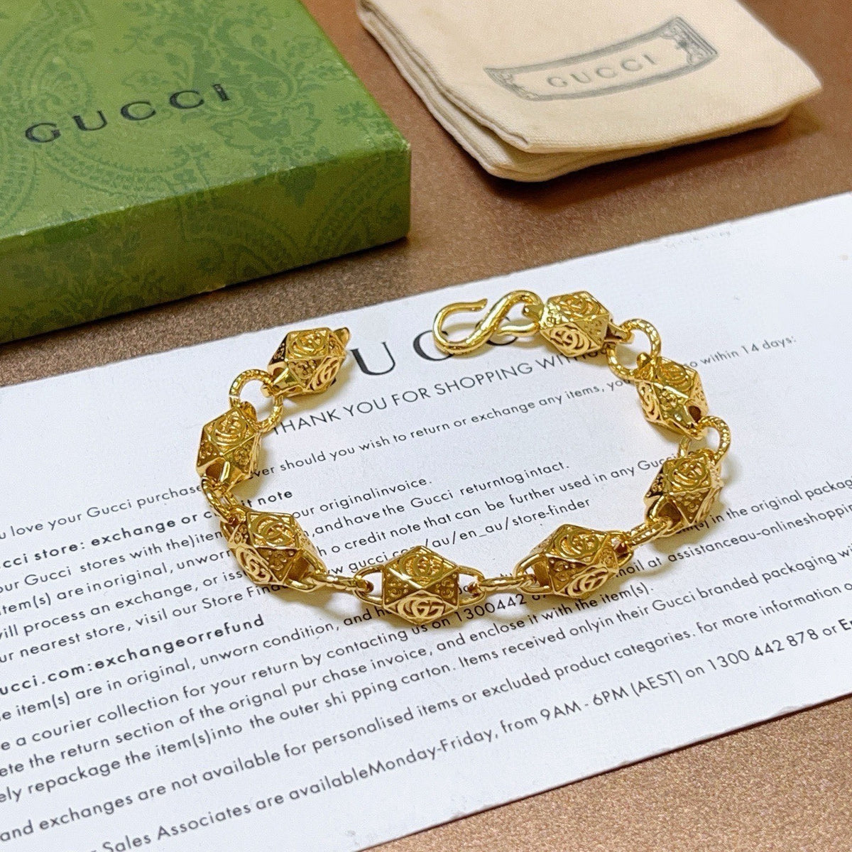 Gucci Gold-Tone Textured Chain Bracelet - album image 1