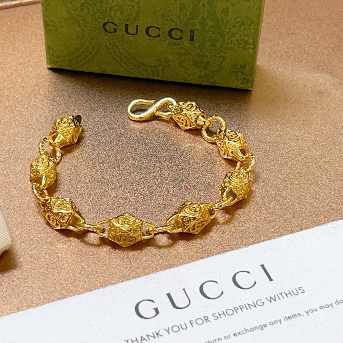 Gucci Gold-Tone Textured Chain Bracelet - album image 9